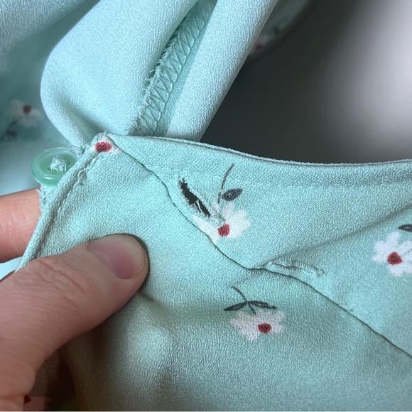 Lauren Conrad Boho Preppy Ditsy Floral Midi Ruffle Wrap Dress - Picture 10 of 16